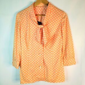 Peach "Career Miss" Vintage Polka Dot Blouse